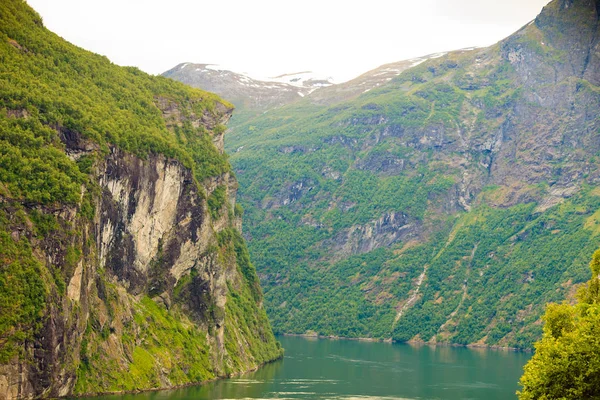 View on Geirangerfjord from Flydasjuvet viewpoint Norway — Stock Photo, Image