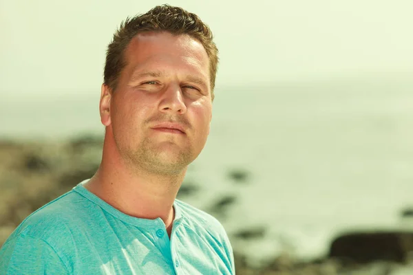 Portrait of handsome guy during summertime — Stock Photo, Image