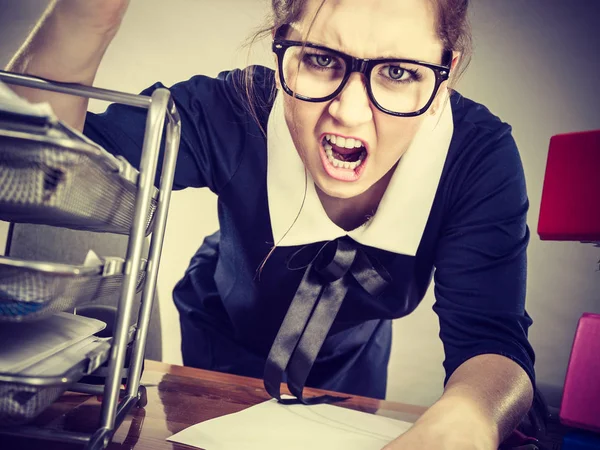 Angry mad bossy businesswoman being furious — Stock Photo, Image