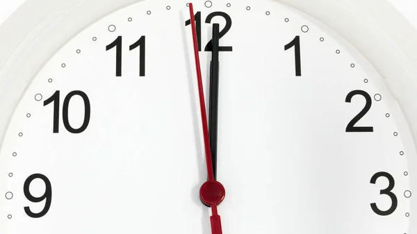 Nahaufnahme Uhr tickt zwölf Stunden — Stockfoto