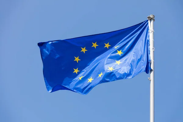 Detailed closeup of european union flag — Stock Photo, Image