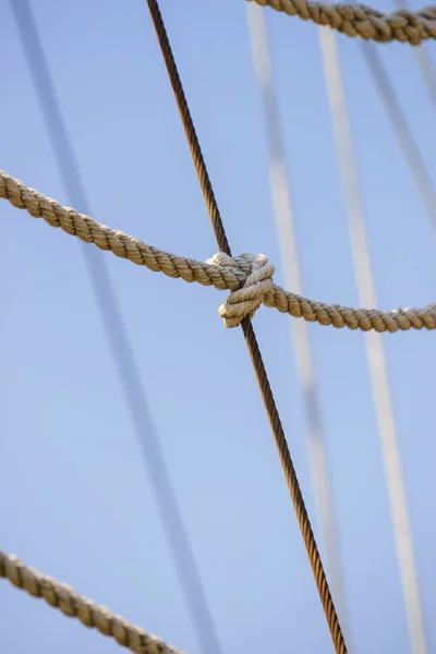 Mast rigging on sky — Stock Photo, Image