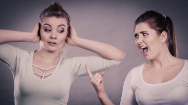Two women having argue clipart