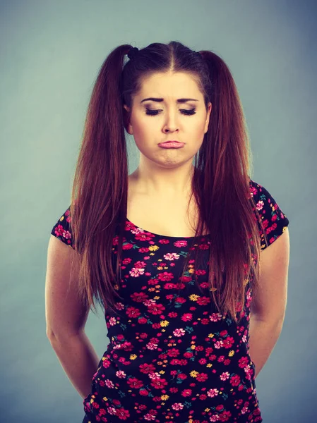 Young teenage woman being offended got the hump — Stock Photo, Image