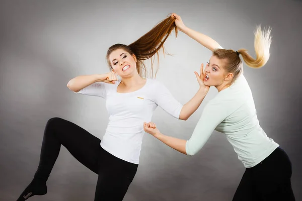 Zwei aggressive Frauen streiten sich — Stockfoto