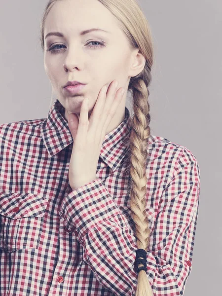 Young teen woman thinking — Stock Photo, Image