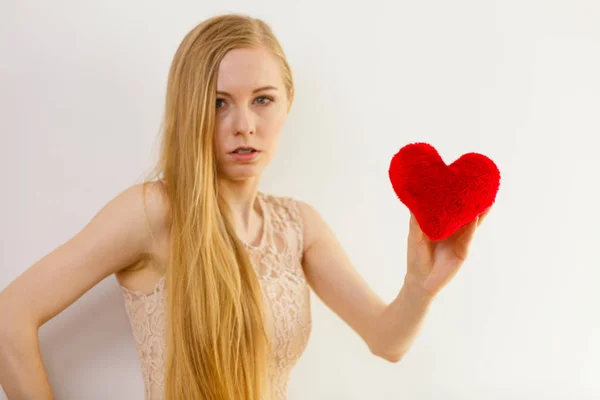 Sad woman on Valentines day — Stock Photo, Image