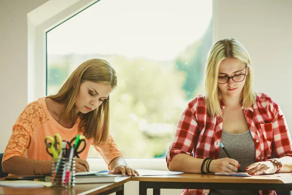 Twee studenten in de klas — Stockfoto