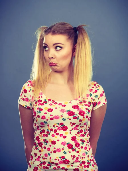 Young teenage woman being offended got the hump — Stock Photo, Image