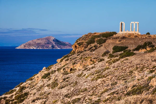 Temple grec de Poséidon Cap Sounio — Photo