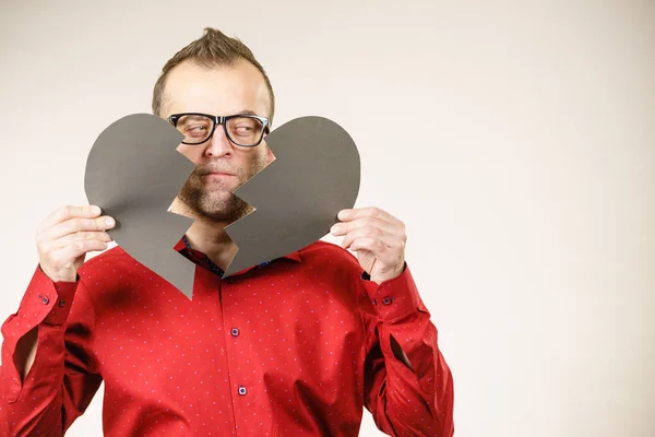 Sad man with broken heart. — Stock Photo, Image