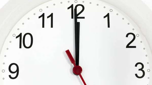 Closeup clock ticking showing twelve hours — Stock Photo, Image