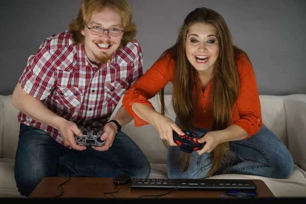 Couple playing games stock image. Image of girlfriend - 132760653