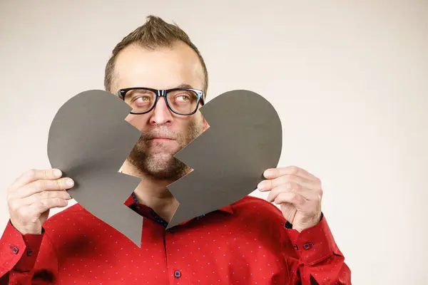 Sad man with broken heart. — Stock Photo, Image