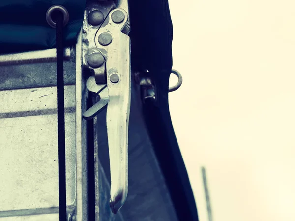 Metal handle lock from semi trailer — Stock Photo, Image