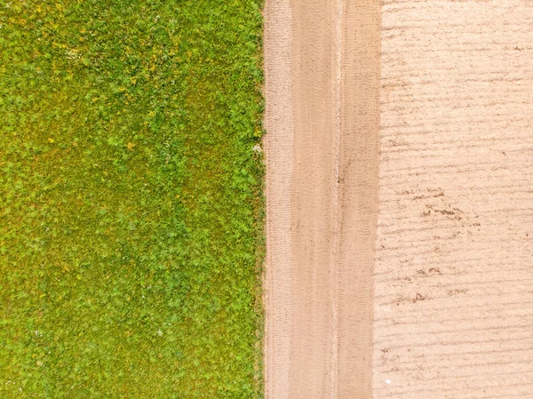 Vue de haut en bas. Champs agricoles . — Photo