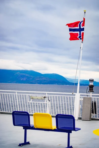 Lofoten adaları Norveç Feribot tekne yolculuğu rota — Stok fotoğraf