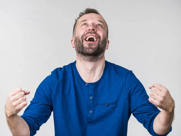 Funny man fooling around — Stock Photo, Image