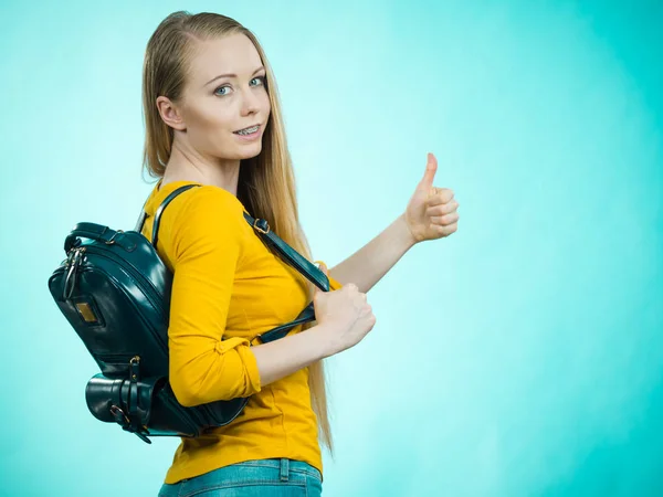 Young woman going to school — Stock Photo, Image