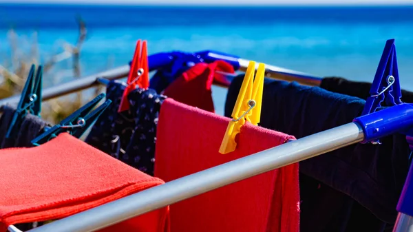 Clothes hanging to dry outdoor — Stock Photo, Image