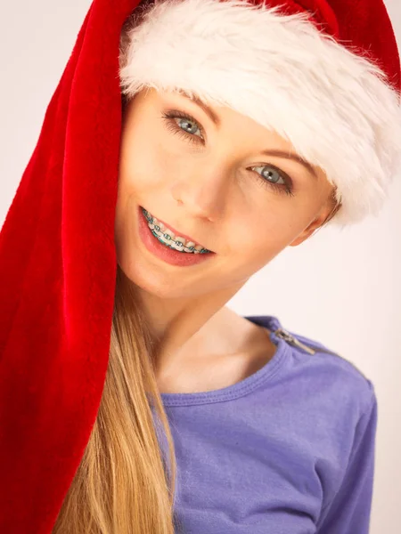 Porträtt av jul Santa kvinna — Stockfoto