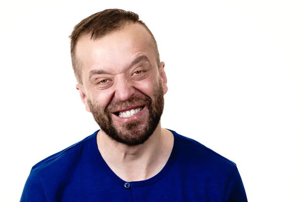 Hombre gracioso sonriendo — Foto de Stock