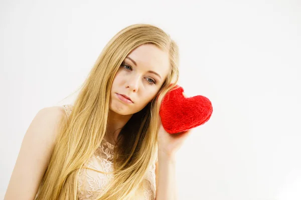 Sad woman on Valentines day — Stock Photo, Image