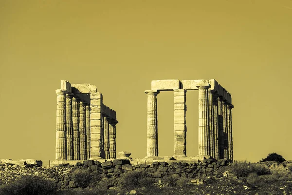 Templo grego de Poseidon Cabo Sounio — Fotografia de Stock
