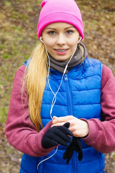 Deportes Actividades Tiempo Frío Mujer Fitness Slim Fit Aire Libre —  Fotos de Stock