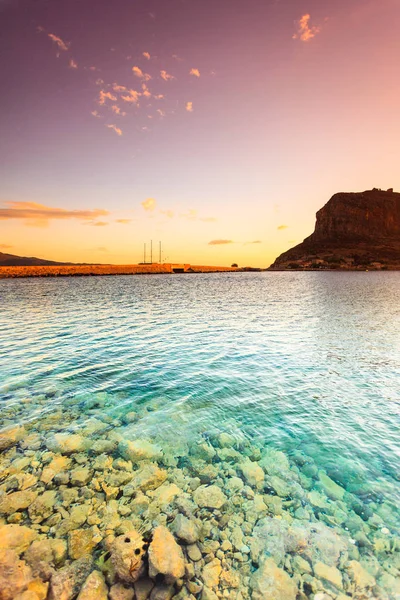 Die Griechische Insel Monemvasia Frühen Morgen Griechenland Ostküste Der Peloponnes — Stockfoto