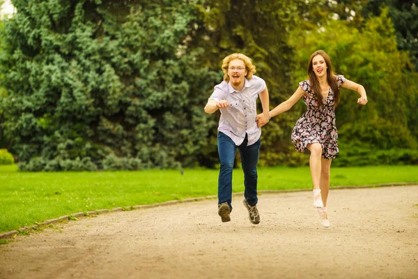 Happy Couple Having Fun Together Outdoor Happines Great Relationship Man — Stock Photo, Image