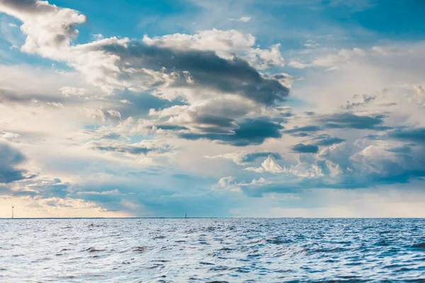 Lindas Paisagens Marinhas Horizonte Azul Mar Céu Cena Tranquila Composição — Fotografia de Stock