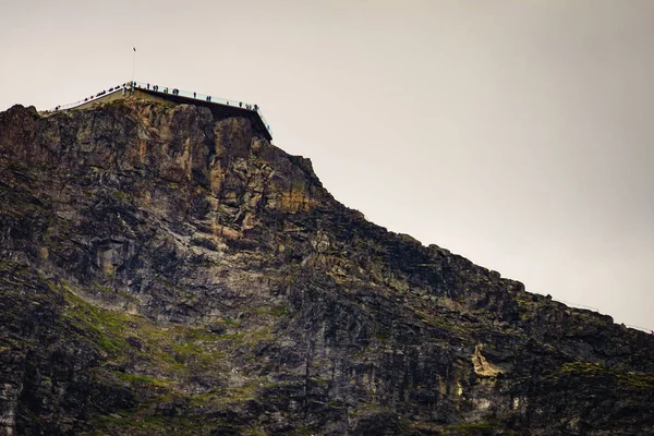 Paesaggio Montano Con Zona Dalsnibba Geiranger Skywalk Piattaforma Panoramica Sulle — Foto Stock