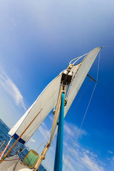 Dettagliato Primo Piano Tessuto Velico Barca Vela Tiro All Aperto — Foto Stock