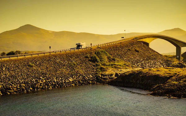 World Famous Atlantic Road Bridge Atlanterhavsvegen Norway Europe Norwegian National — Stock Photo, Image