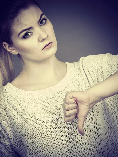 Diferencia Del Concepto Gestos Fracaso Mujer Triste Mostrando Gesto Del —  Fotos de Stock