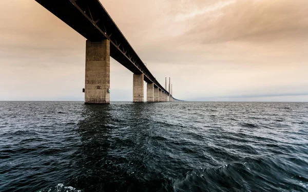 Oresundsbron Oresund Bridge Link Denmark Sweden Europe Baltic Sea View — Stock Photo, Image