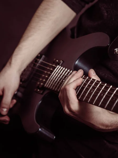 Mãos Masculinas Com Guitarra Elétrica Close Parte Corpo Adulto Pessoa — Fotografia de Stock