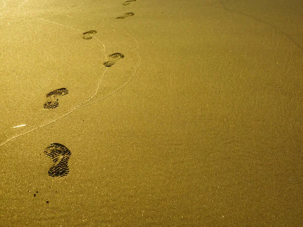 Foot Prints Sand Beach — Stock Photo, Image