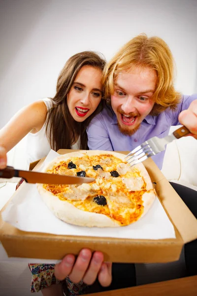 Grappige Gekke Man Vrouw Die Samen Tijd Doorbrengen Vrolijk Stel — Stockfoto