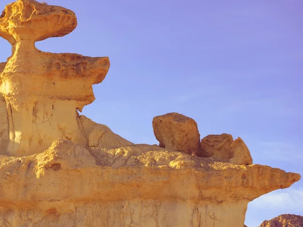 Enchanted City Bolnuevo Mazarron Yellow Sandstone Shapes Rock Erosion Formations — Stock Photo, Image