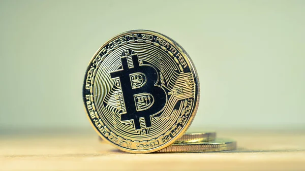 Bitcoin Como Moneda Criptográfica Moneda Virtual Internet Banca Línea Compras — Foto de Stock