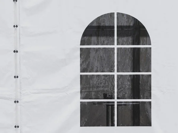 Kunststof Transparant Venster Witte Gebeurtenis Tent Abstract Details Objecten — Stockfoto