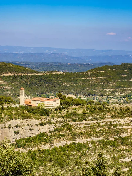 Monastère Montserrat Catalogne Espagne Vue Loin — Photo