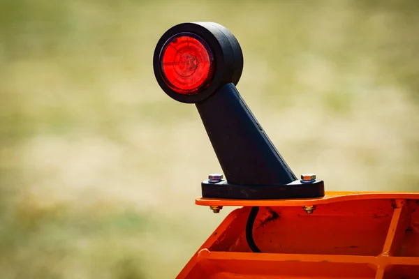 Lâmpada Delimitadora Luz Vermelha Elemento Trator Escavadora Escavadora Veículo Industrial — Fotografia de Stock