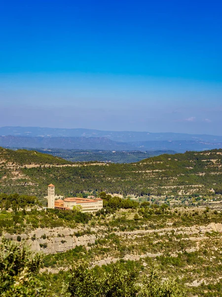 Monastero Montserrat Catalogna Spagna Vista Lontano — Foto Stock