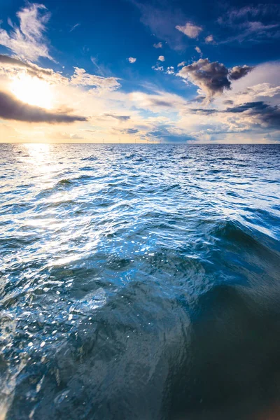 Bellissimo Orizzonte Marino Blu Cielo Scena Tranquilla Composizione Naturale Della — Foto Stock