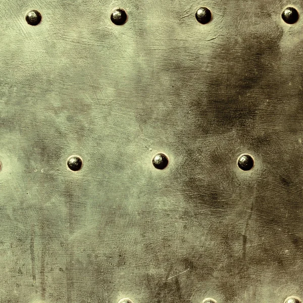 Plaque Métallique Grunge Texture Armure Avec Rivets Comme Fond — Photo