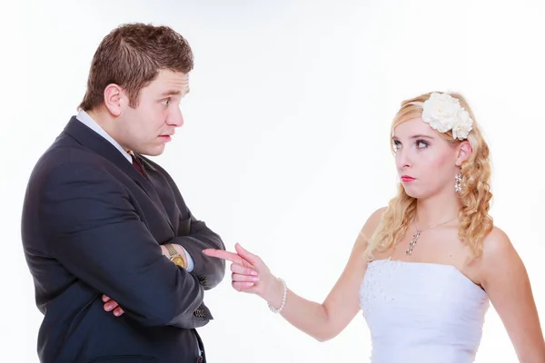 Relationship Problems Troubles Concept Groom Bride Having Quarrel Argument — Stock Photo, Image