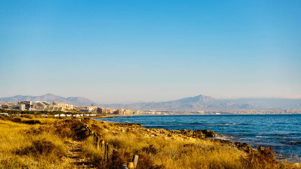 Pobřežní Pobřeží Středozemního Moře Španělské Město Alacant Costa Blanca Valencie — Stock fotografie